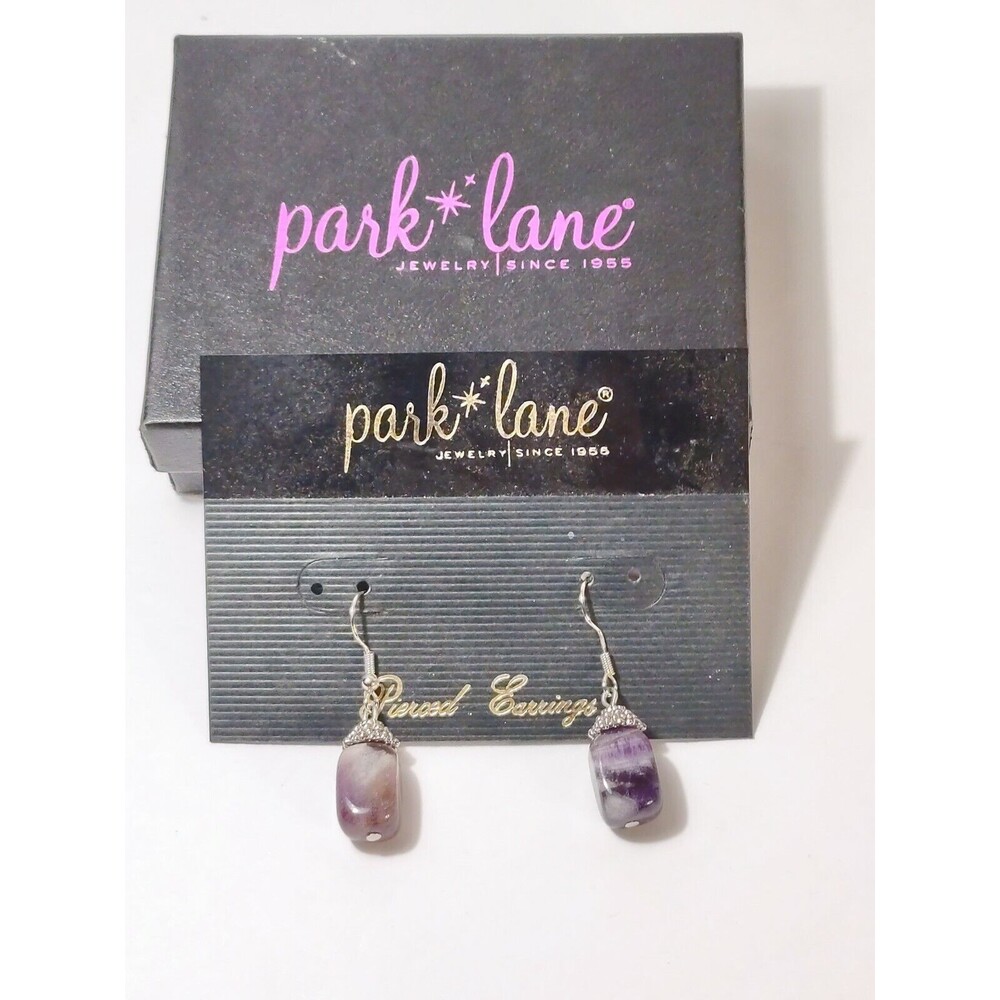 Park Lane Amethyst Stone Silver Tone Earrings